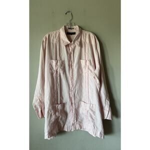 Givenchy Paris Guayabera Shirt Men’s Size XXL Lightweight Pink Button Front